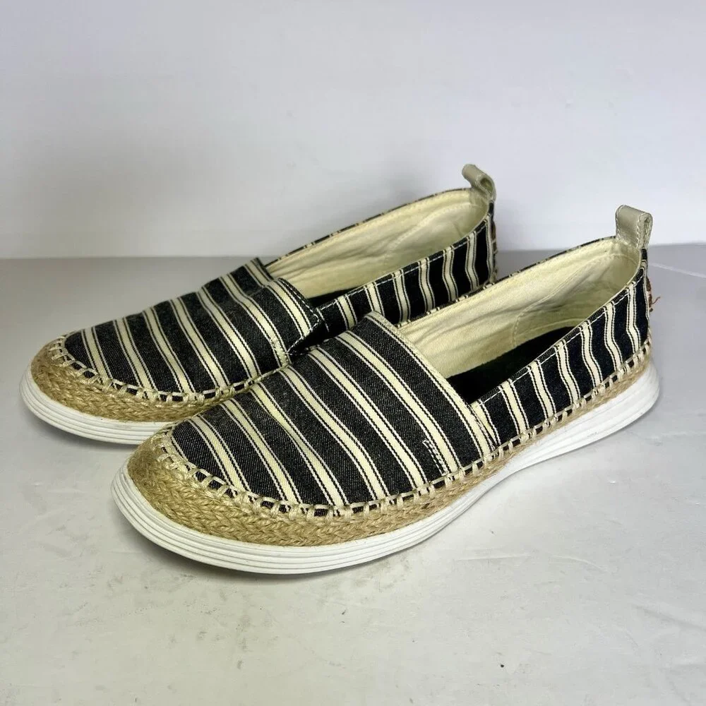 Cole‎ Haan Espadrille Black And Ivory (Ella Grand Espdrl # W14848) Size 8.5